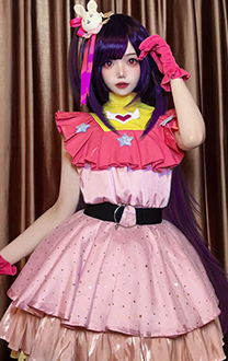 Oshi no Ko Costume de Cosplay Ai Hoshino Set de Robe Rose Mignonne