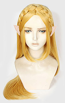 The Legend of Zelda Breath of the Wild Perruque de Cosplay Princesse Zelda Tressée Longue d'Or