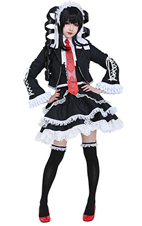 Dangan Ronpa Celestia Ludenberg Cosplay Costume Lolita Dress with Petticoat and Hair Band