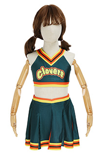Kids Girls Bring It On Cheerleader Clovers Cosplay Costume Child Uniform Top and Skirt