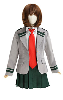 Kids Girls My Hero Academia Boku no Hero Academia Ochako Tsuyu Cosplay Costume Child School Uniform Full Set with Tie