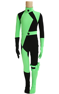 Kids Girls Kim Possible Shego Super Villain Cosplay Costume Child Bodysuit Jumpsuit with Gloves