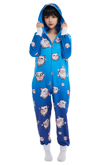 Combinaison Pyjama Une Pièce Dérivé Inosuke Hashibira Vêtement de Nuit à Manches Longues