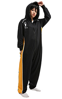 Karasuno Sports Overall mit Kapuzen Pyjamas Onesie Homewear Kigurumi Jumpsuit Kostüm Cosplay Kostüm