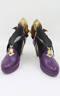 Genshin Impact Keqing Cosplay Shoes White Purple High Heels