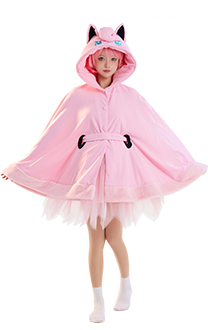 Kawaii Short Cloak Hooded Plush Cape and Tulle Skirt with Belt