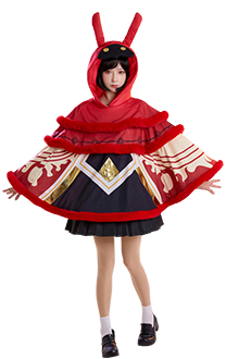Genshin Impact Pyro Abyss Mage Cosplay Costume Hooded Cloak