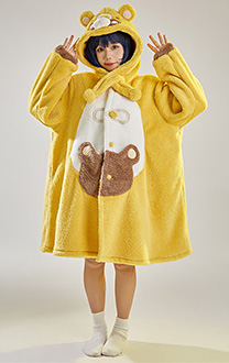 Guoba Derivative Fleece Hooded Robes Loungewear Kawaii Bear Robe d'hiver confortable