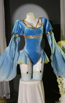 Halloween Princess Zelda Sexy Medieval Lingerie Bodysuit and Sleeves with Thigh Socks