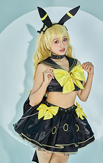 PM Derivative Magical Girl Sailor Suit Top and Skirt Set with Headband Choker Cosplay Costume