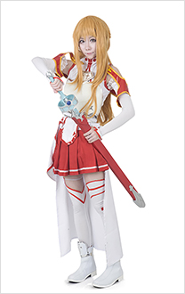Sword Art Online SAO Asuna Yuuki Cosplay Costume Battle Suit Uniform