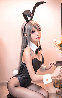 青春期笨蛋不做兔女郎學姐的夢 黑色性感兔女郎樱岛麻衣 Sakurajima Mai Bunny Girl Cosplay服裝