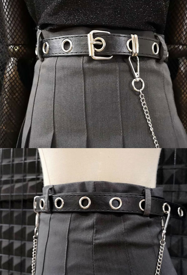 Gothic Vintage Chain Belt–Gothic Accessory Outfit| Black Leather Belt ...
