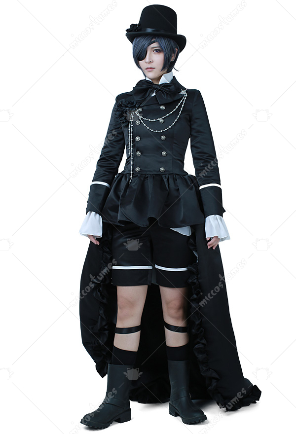Black Butler Ciel Phantomhive Classic Black Cosplay Costume Suit Dress
