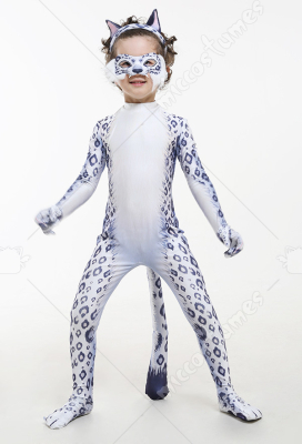 Snow Leopard suit for a 2 year old.T2 dress up kids jogging suit,unisex childrens animal print outfit gift idea.