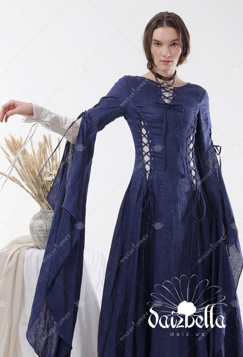 Autumn Hunting Medieval Dress - Medieval Costume | Linen Dress for Sale