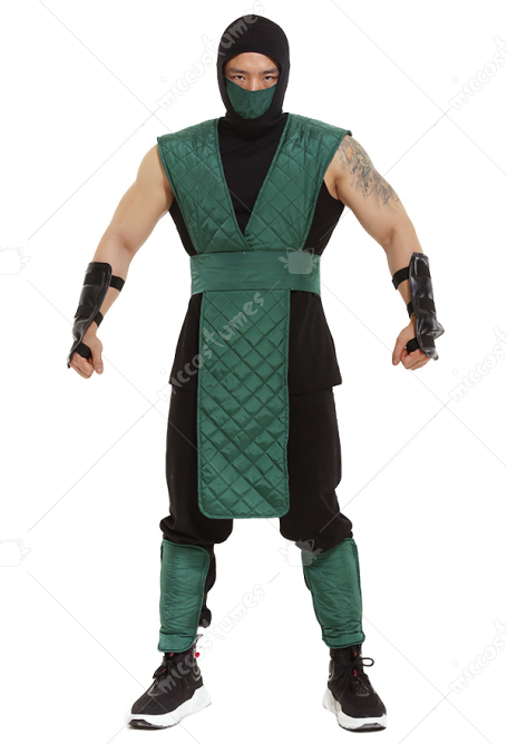 Wonderlijk Mortal Kombat Reptile Cosplay Costume Green Suit with Mask HA-42
