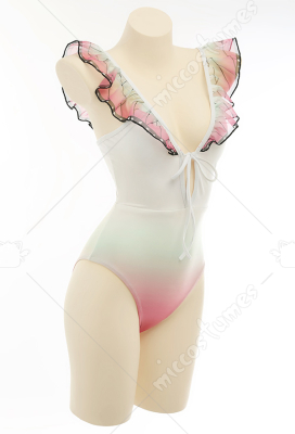 Anime Demon Slayer Kochou Shinobu Swimsuit Bikini Costume da Bagno Estivo per Cosplay Costume da Donna per Donna