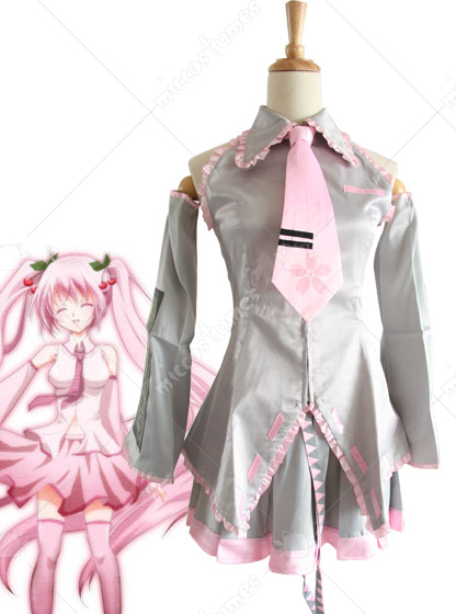 Silver Vocaloid Sakura Miku Cosplay Costume For Sale