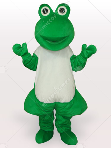 Green Frog Short Plush Adult Mascot Costume