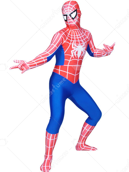 Red And Blue Spider Man Lycra Spandex Super Hero Zentai Suit