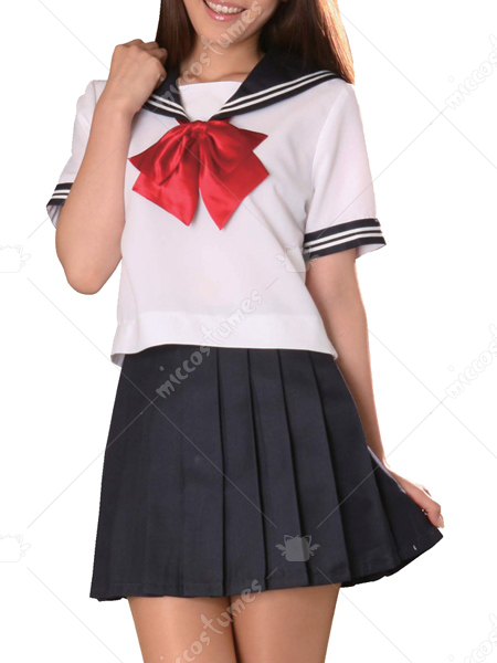 Sleeves Sailor School Girl Cosplay Costume  Buy Short Sleeves Sailor 