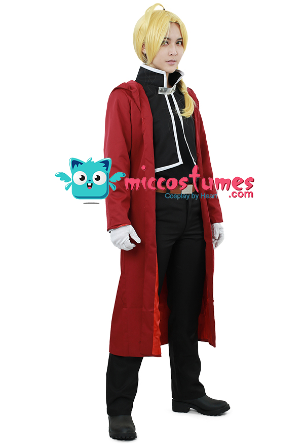 NEW Anime Fullmetal Alchemist Edward Elric's cosplay costume Cloak black 