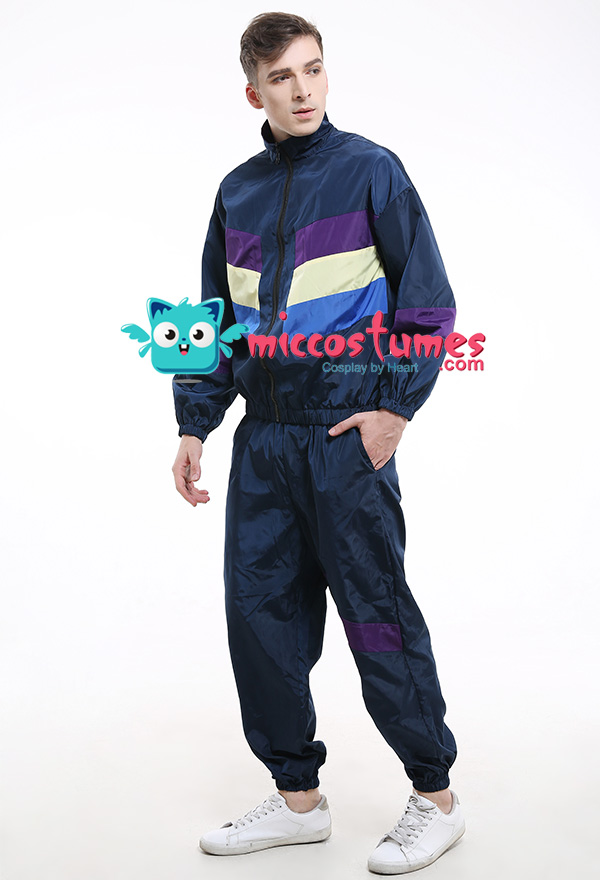 Adults Jogging Shell Suit Fancy Dress Runner Costume 80s Mens Ladies Tracksuit