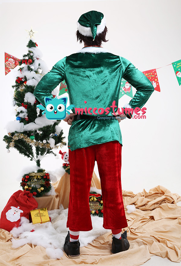 DPois Herren Weihnachtselfen-Kostüm – Inkl. Shorts, Hut & Fliege, Für Party & Karneval