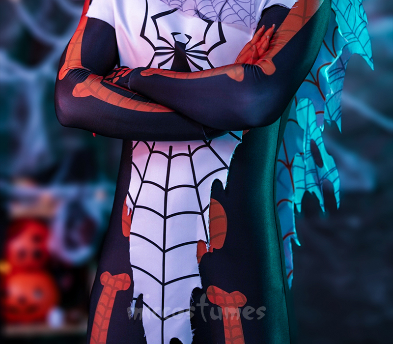 Combinaison Halloween Imprimée Squelette - Spiderman Cosplay Costume
