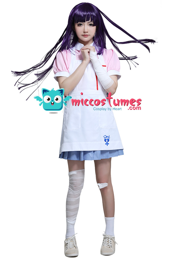 Details about   Super DanganRonpa 2 Mikan Tsumiki Cosplay Costume Maid Uniform Outfit Kits：3