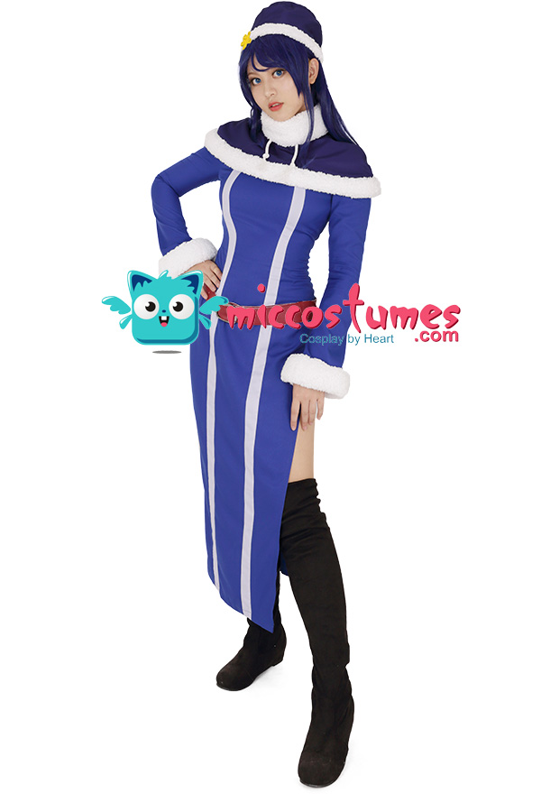Fairy Tail Juvia Loxar 2nd Cosplay Costume Suit Dress Free Shipping 
