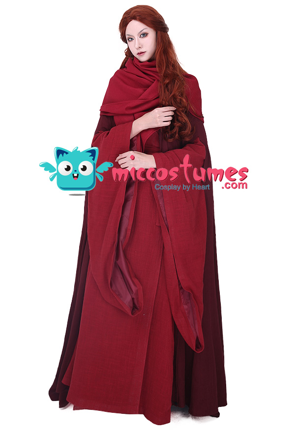 Game of Thrones The Red Woman Melisandre Costume Dress Gown