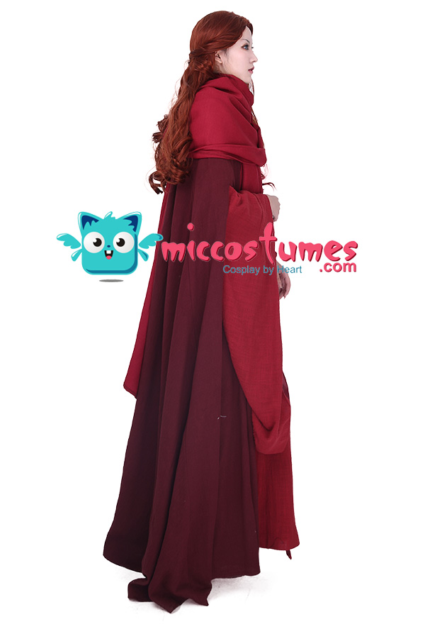 LE ROUGE FEMME LADY Melisandre d'Asshaï Cosplay costume Robe Game of Thrones 
