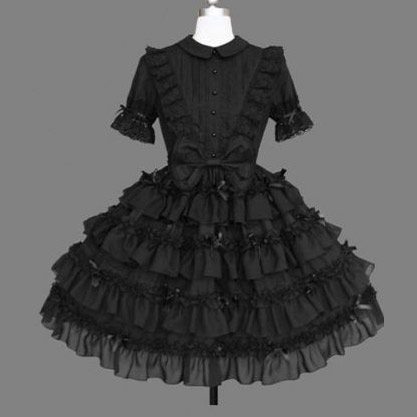 slachtoffers postzegel Kalmte Gothic Lolita Japanese Style Soft Sister Dress–Gothic Dress Outfit| Black  Cotton Dress In Stock