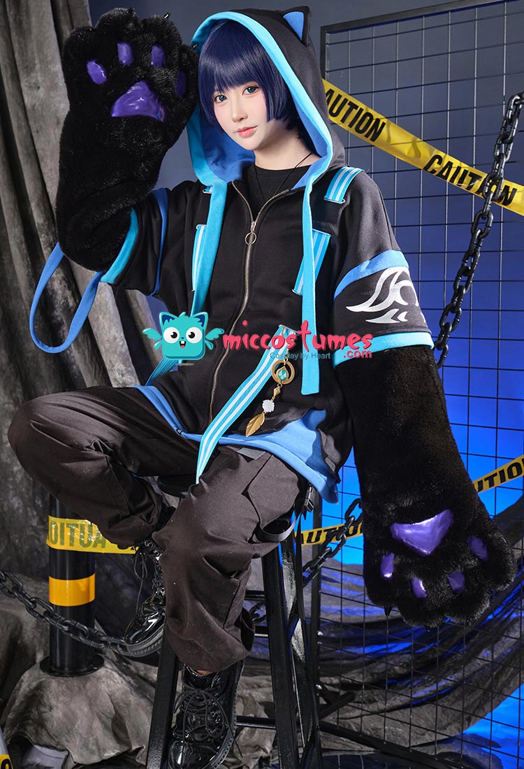 The Wanderer Scaramouche Balladeer Derivative Pullover Hoodie with Detachable  Bag Genshin Impact Zipper Sweatshirt with Furry Paw Gloves Top Quality  Fursuit for Sale