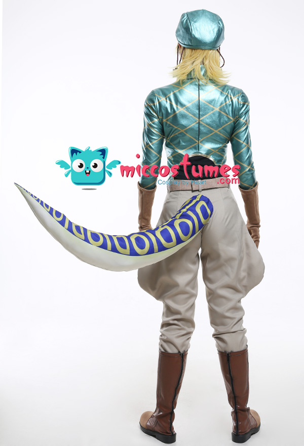Men's Diego Brando Dio Cosplay Costume Full Set with Hat and Dinosaur Tail 