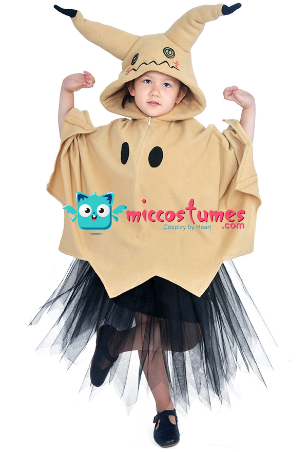 Child Pokemon Pikachu Mimikyu Halloween Cloak Dress Costume For Kids