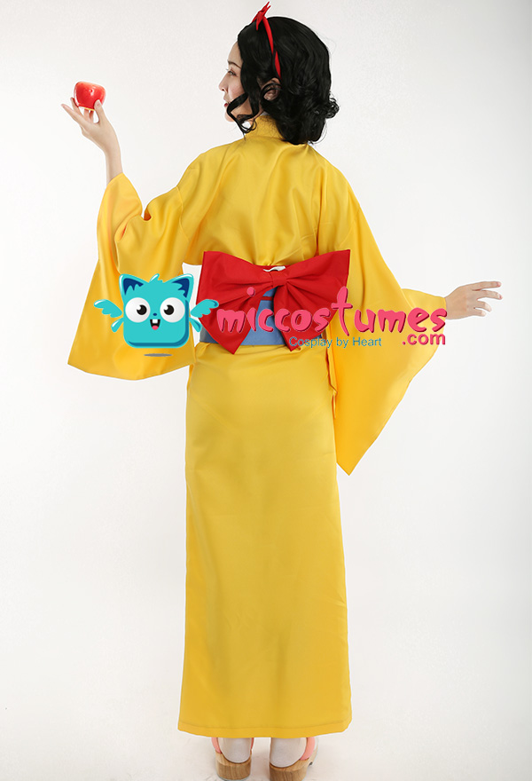 Miss Snow Kimono Dress for Halloween Women Princess Snow White Dress