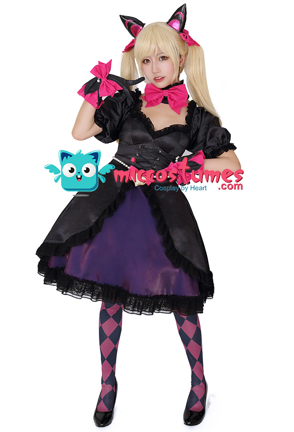 Overwatch DVA D.VA Song Hana Cosplay Costume Black Cat  Wig Halloween Wig
