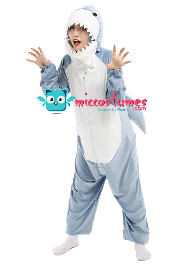 MizHome Shark Hooded Pajamas Kigurumi Cartoon Cosplay Shark