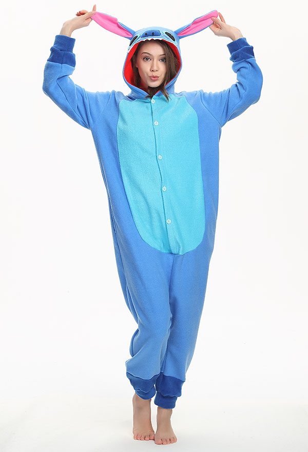 Unisex/Adult Pajamas Animal Kigurumi Cosplay Costume Blue/Stitch Kids Sleepwear