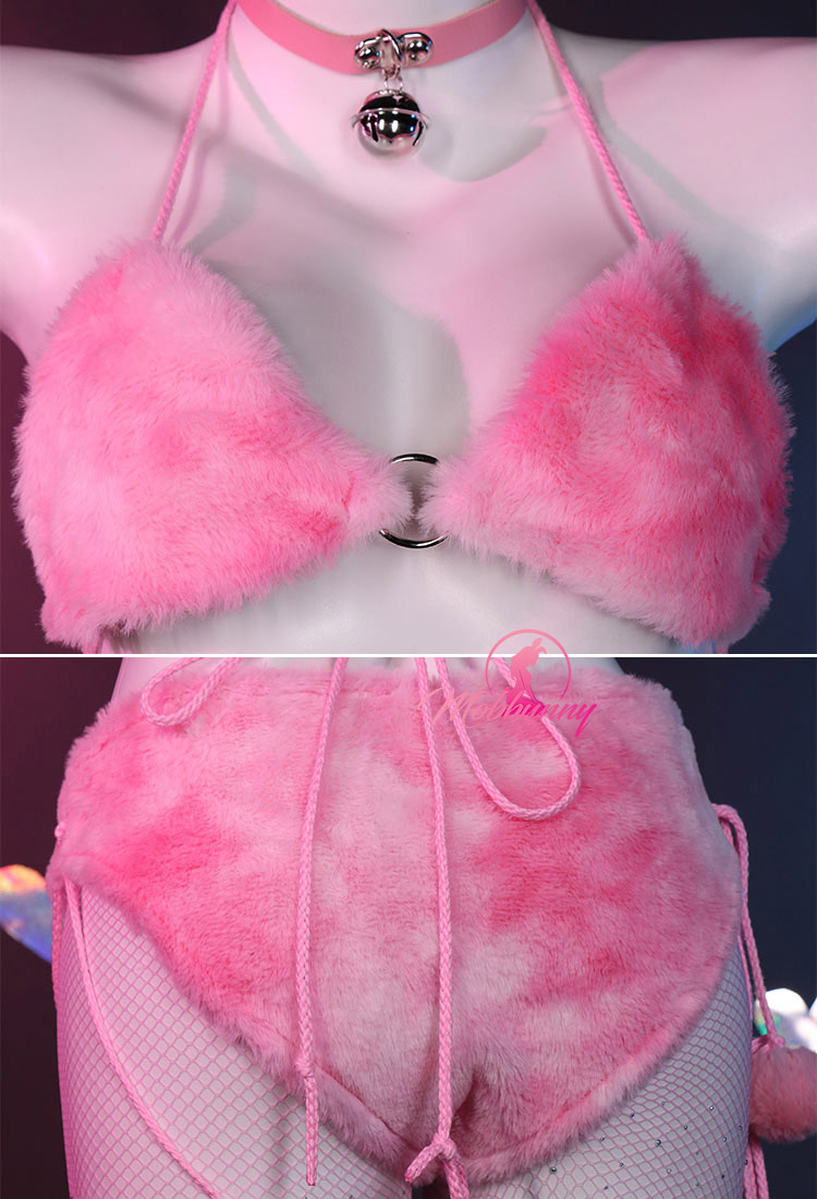 Luxurious Pink Cat Plush Bra Set - Soft and Sexy Women's Underwear –  KEMOLENE™