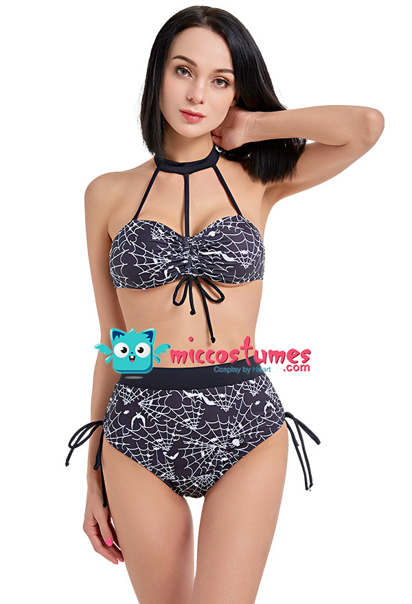 Woman Gothic Style Swimsuits - Spiderweb Bathing Suits