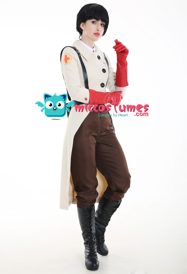 Game Team Fortress II 2 Medic Uniform Suit Cosplay Costume Outfit  Halloween