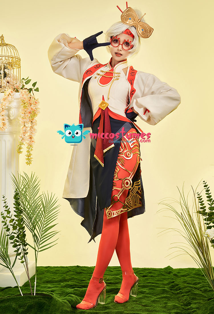 Game Cosplay Top and Skirt with Jacket Pantyhose - Women Purah Costume | Top Quality Outfit for Sale