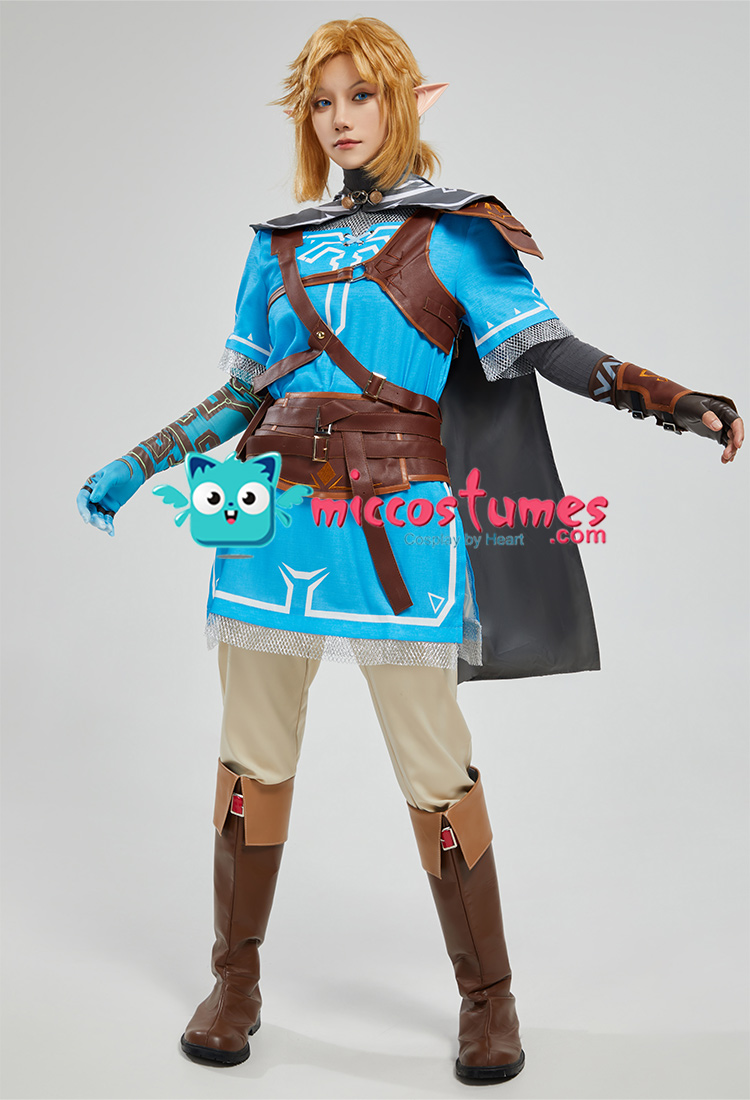 Link Top and Trousers with Cloak and Bags - Men Cosplay