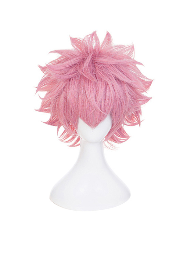 Details about   My Boku no Hero Academia Mina Ashido Pink Short Curly Cosplay Wigs Headwear Set