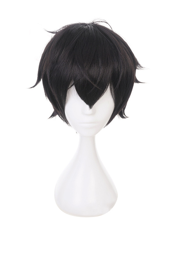 Persona P 5 Joker Kurusu Akira styled Cosplay Wig Black Curly japan Anime Wigs