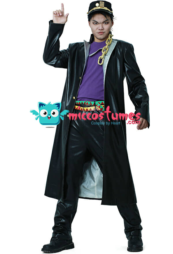 JoJo's Bizarre Adventure Jotaro Kujo Cosplay Costume Blue Coat Full Set 